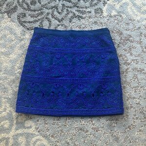 Jigsaw Beaded Linen Mini Skirt Blue 10